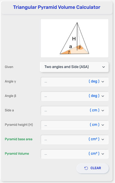 Triangular Pyramid Volume Calculator